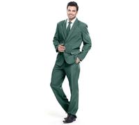 U LOOK UGLY TODAY - Completo da uomo, abito per Natale ed eventi, alla moda, taglio normale, in tinta unita, verde scuro, S