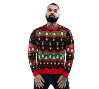 U LOOK UGLY TODAY Maglione natalizio unisex da uomo classico Fairisle renna per feste di Natale, Fairisle Flash Mob, L