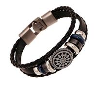U-M PULABO Bracciale da uomo in pelle intrecciata, non regolabile, bracciale in pelle lavorata a mano, ideale come regalo per fidanzato e figlio, comodo e pratico