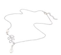 U-M PULABO - Collana da donna in metallo naturale con ciondolo in lega, comoda ed ecologica, 1 pezzo