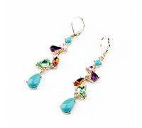 U-M PULABO - Orecchini da donna alla moda, con strass colorati e nappe, accessori per gioielli, 1 paio