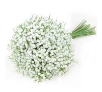 U/N DEEMEI - Bouquet di fiori artificiali di gipsofila bianchi, 15 pezzi, veri al tatto, per feste di nozze, decorazione della casa