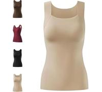 U Neck Shapewear Built-in Bra Tank, High Support Tummy Control Compression Tank Top for Gym, Work And Everyday Life (Nude,M)