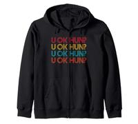 U OK HUN Urban Slang Divertente Detto Sarcastico Meme Britannico Regno Unito Felpa con Cappuccio
