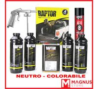 U-Pol Raptor Kit Vernice COLORABILE 4L+ Pistola + U-POL primer ACID#8