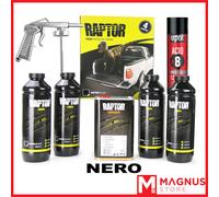 U-Pol Raptor Kit Vernice NERA 4L+ Pistola + U-POL primer ACID#8
