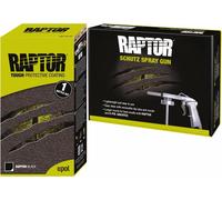 U-Pol Raptor Kit Vernice Protettiva bedliner 1L+ Pistola - NERO