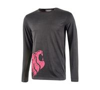 U-Power Alien, T-Shirt 100% Cotone, Maniche Lunghe, vestibilità Slim, Colletto a Costine Confortevole, con Stampa Serigrafica 'Testa di Leone'