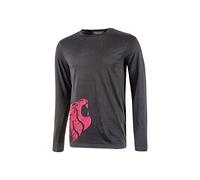 U-Power Alien, T-Shirt 100% Cotone, Maniche Lunghe, vestibilità Slim, Colletto a Costine Confortevole, con Stampa Serigrafica 'Testa di Leone'
