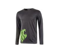 U-Power Alien, T-Shirt 100% Cotone, Maniche Lunghe, vestibilità Slim, Colletto a Costine Confortevole, con Stampa Serigrafica 'Testa di Leone'