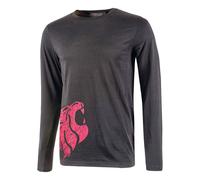 U-Power Alien T-Shirt a manica lunga in cotone, grigio e fucsia