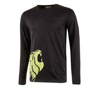 U-Power Alien, T-Shirt 100% Cotone, Maniche Lunghe, vestibilità Slim, Colletto a Costine Confortevole, con Stampa Serigrafica 'Testa di Leone'