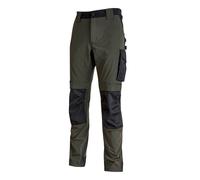 Pantalone U-Power Performance, Modello Atom, Slim Fit Elasticizzato, con Multi_tasche Frontali e Laterali, Tessuto Traspirante, Elastico in Vita, Cerniera di Chiusura (Dark Green_L)