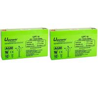 U-Power - Batería piombo AGM Sigillata 2.8Ah 6V - Faston F1 4.8mm (Confezione da 2)