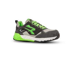 U-Power | Bran ESD S1PS Hi HRO FO SR Scarpe Antinfortunistiche con Tomaia Elasticizzata e Pelle Scamosciata, Suola Super Critical Technology, Nero Verde, Taglia 41
