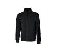 U-POWER DON'T WORRY... BE HAPPY! Felpa Full Zip Garzata Snug Black Carbon Cappuccio, 5X-Large Uomo