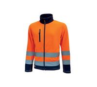 U-Power HL207OF Linea Hi Light Modello Boing Giacca Pile con Cerniera Piena, 100% Poliestere, Arancione Fluo, M Taglia