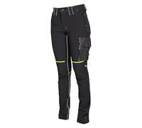 U-Power Don't Worry... BE Happy! - Pantalone da Lavoro Donna World Lady, in Tessuto Stretch con Tasche, Slim-Fit, Idrorepellente Black Carbon, Pantaloni da Lavoro Donna