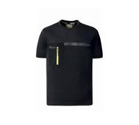 U-Power CHRISTAL, T-shirt classica slim fit, abbigliamento da lavoro da uomo, tessuto in poliestere, girocollo, manica corta, comoda, casual, abbigliamento estivo (BLACK CARBON_2XL)