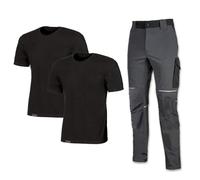 KIT T-SHIRT + PANTALONE 'WORK WEAR' tg. M (maglia black carbon / pantalone aspha
