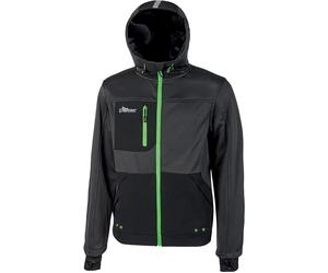 U-power FELPA GALAXY TAGLIA XXL COLORE GRIGIO INSERTI VERDI FULL ZIP CON CAPPUCCIO