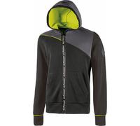 U-power FELPA JUPITER TAGLIA XL NERO/LIME CON CAPPUCCIO 310 g/m DONNA