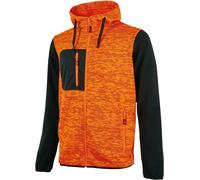 U-power FELPA RAINBOW TAGLIA XL COLORE ARANCIO FLUO INTERNO IN PILE 310 g CON ZIP