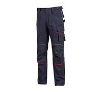 U-Power FREE, pantaloni da uomo, pantaloni cargo multitasche, tasche per ginocchiere, tasca sulla coscia rimovibile, tessuto confortevole, inserto elastico, usura esterna resistente (Deep Blue-54)