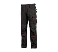 U-Power Pantaloni da lavoro Free – cargo, tasche ginocchiere, tasca coscia rimovibile – Nero 50