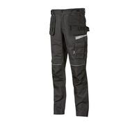 U-Power GORDON, Pantaloni da Lavoro, con Ampie Tasche Laterali e Frontali, Elastico in Vita, Ginocchia Preformate, Inserti Reflex, Robusto Abbigliamento da Lavoro, per Carpentieri, Idraulici (ASPHALT GREY_46)