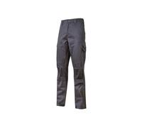 U-Power Guapo, Pantaloni da Lavoro in Cotone Stretch, con Multitasche Frontali e Laterali, Comodi Pantaloni Cargo, con Bottone Frontale, Elastico in Vita (Rey Iron_3XL)