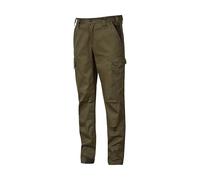 U-Power Guapo, Pantaloni da Lavoro in Cotone Stretch, con Multitasche Frontali e Laterali, Comodi Pantaloni Cargo, con Bottone Frontale, Elastico in Vita (Dark Green_L)