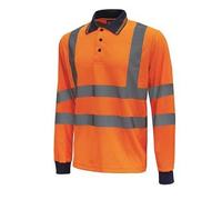 U-POWER HL167OF-S - Polo manga larga alta visibilidad gama HI-LIGHT modelo HAZE Orange Fluo Conf=3 Pz Talla S