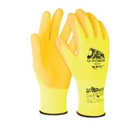 U-Power Icon Guanti Da Lavoro Antifortunistica Supporto Nylon Spandex Elasticizzato Spalmatura Nitrile Sabbiato Touchscreen Protezione Rischi Meccanici Termici Verde 10/XL 12 Pz