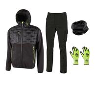U-POWER KIT TG. M Pantaloni JAM Giacca SPOCK Scaldacollo Guanti 9/L Black Carbon
