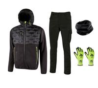 U-POWER KIT TG. M Pantaloni JAM Giacca SPOCK Scaldacollo Guanti 9/L Black Carbon