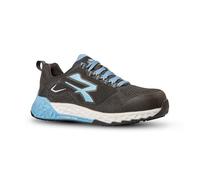 U-Power | Loras ESD S1PS Hi HRO FO SR Scarpe Antinfortunistiche Basse Leggere con Puntale Nanofiber Lamina Antiperforazione Metal Free, Tomaia U|Knit Elasticizzata, Nero Azzurro, Taglia 39