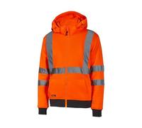 U-Power MELODY, Felpa, Abbigliamento da lavoro confortevole, Tessuto Softshell, Cappuccio rimovibile e regolabile, Giacca con zip intera, Tasche larghe sul fondo, Collo alto (ORANGE FLUO_M)