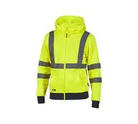 U-Power MELODY, Felpa, Abbigliamento da lavoro confortevole, Tessuto Softshell, Cappuccio rimovibile e regolabile, Giacca con zip intera, Tasche larghe sul fondo, Collo alto (YELLOW FLUO_4XL)