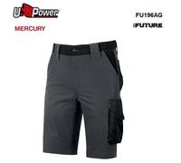U-POWER MERCURY ASPHALT GREY BERMUDA DA LAVORO FU196AG TESSUTO STRETCH