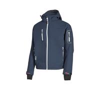 U-Power Metropolis, giacca in pile da uomo Soft Shell, abbigliamento casual invernale, con cappuccio, tessuto elasticizzato, impermeabile, giacca a vento, cappotto imbottito con zip intera (DEEP BLUEE_S)