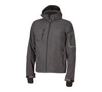 U-Power Metropolis, giacca in pile da uomo Soft Shell, abbigliamento invernale casual, con cappuccio, tessuto elasticizzato, impermeabile, giacca a vento, cappotto imbottito con zip intera (GREY METEORITE_L)