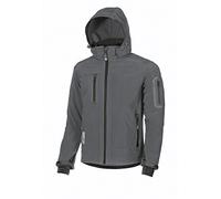 U-Power Metropolis, giacca in pile da uomo Soft Shell, abbigliamento invernale casual, con cappuccio, tessuto elasticizzato, impermeabile, giacca a vento, cappotto imbottito con zip intera (GREY METEORITE_4XL)