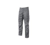 U-Power OCEAN, Pantaloni da Lavoro da Uomo, Pantaloni Cargo Slim_Fit, con Chiusura a Bottoni, Ampie Multi_tasche, Tessuto in Cotone Stretch (REY IRON - S)