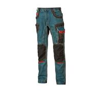Pantaloni da uomo U-Power Platinum Buttom, jeans cargo multitasche, tasche per ginocchiere, tasca sulla coscia rimovibile, tessuto confortevole, inserto elastico, usura esterna (RUST JEANS - 54)