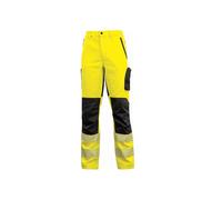 U-Power HL222YF Linea Hi Light Modello Roy Pantaloni Elastici ad Alta visibilità, 52% Poliestere/44% Cotone/4% Spandex, Yellow Fluo, S Taglia