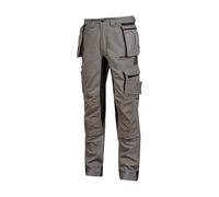 U-Power | Pantaloni da Lavoro Uomo Race, con Ginocchiera, Inserti Stretch e Reflex, 65% Poliestere 35% Cotone Canvas