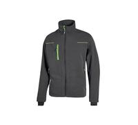 U-Power PLUTON, felpa, giacca leggera, caldo pile, cappotto foderato in pelliccia sintetica, zip intera con multitasche e maniche lunghe, capispalla casual (ASPHALT GREY GREEN_L)