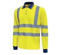 U Power Polo Maniche Lunghe con Strisce Riflettenti Shine Yellow Fluo Conf=3 Pz Polo Maniche Lunghe con Strisce Riflettenti Shine Yellow Fluo Conf=3 Pz Uomo (Pacco da 1)