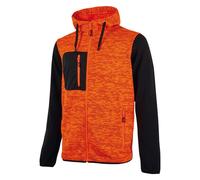 U-Power Rainbow Felpa con cappuccio full zip in pile, orange fluo